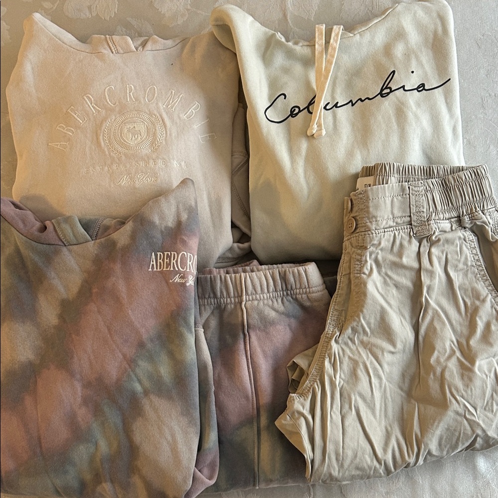 Abercrombie Kids Columbia Sweatshirts Sweatpants Joggers Cargo Pants Set